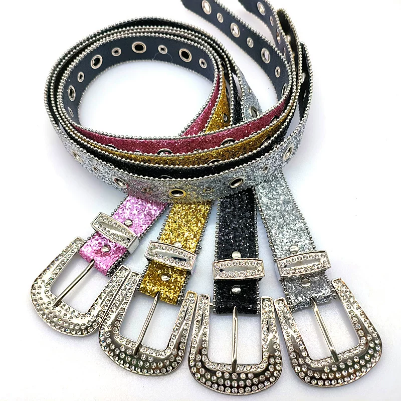 Multicoloured universal design belt, fashionable jeans, oversize