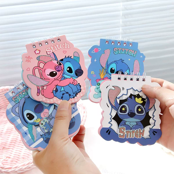 Xiaodizi Gold Powder Special-Shaped Coil Notebook Lilo and Baby Coloring Page Notebook Notepad Student Message Notebook Wholesale