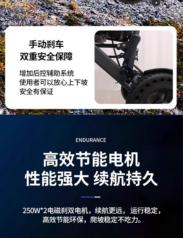Electric Wheelchair, Foldable, Lightweight, Intelligent, Fully Automatic, Multi-Functional Vehicle, Four-Wheel Special for the Elderly, Disabled and Elderly