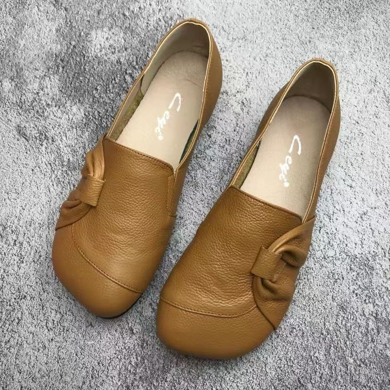 2026 nuevo verano de cuero suave un pie pie simple zapatos cómodos con suela suave antideslizante zapatos de madre