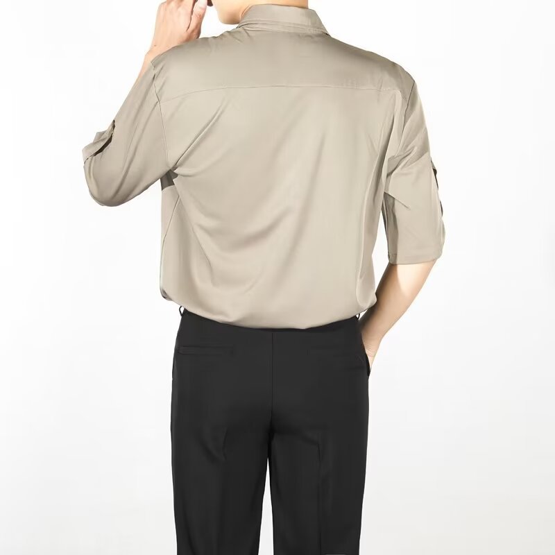 Men's summer thin Japanese silk fashionable trend shirt