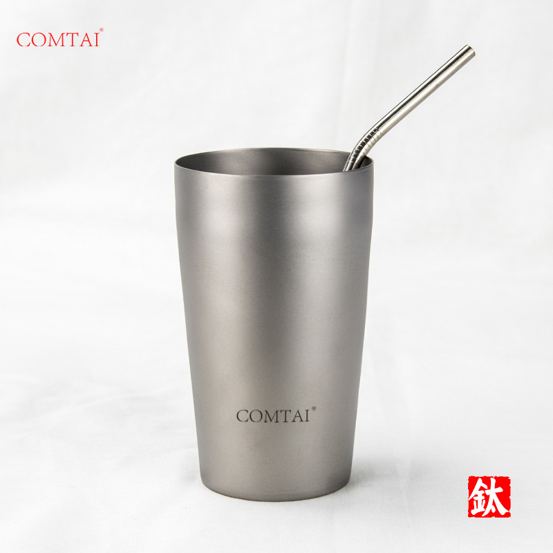 COMTAI una sola capa de doble capa de taza de cerveza de aluminio puro aislamiento térmico taza de jugo de fría taza de bebida fría taza de oficina taza de hielo taza de titanio
