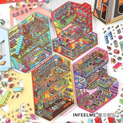 Infeel.Me 今日も営業中 第7弾 2.5D造景マットフィルム 手作りミニチュアシーンステッカー