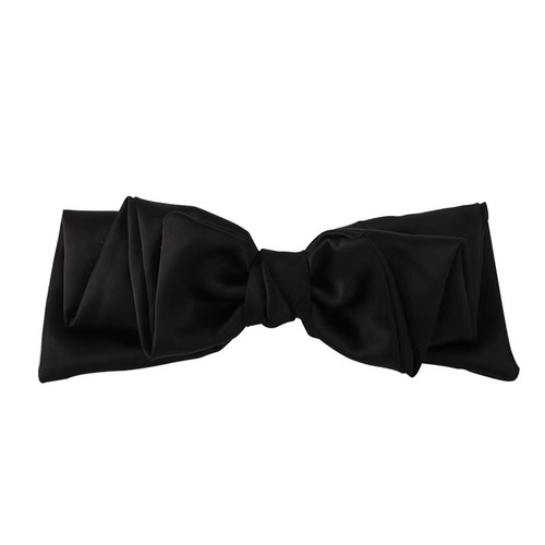 Fugitive Princess Clip Black Bow Tiara Hairpin Back of Head Women's Winter High-end  High-End Hairpin