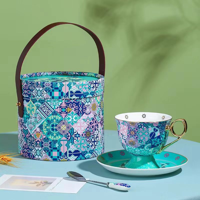 Coffee Cup and Saucer Moroccan Style Accessible Luxury European Cup and Saucer Set Ins Style British Afternoon Tea Coffee Cup Bone China