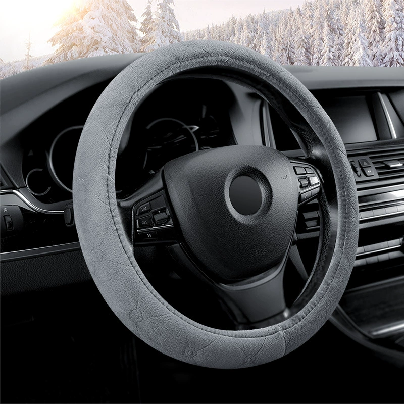 Новый автомобиль чехол рулевого колеса зимой плюшевый теплый и нескользкий универсал осень и зима короткий плюшевый руль