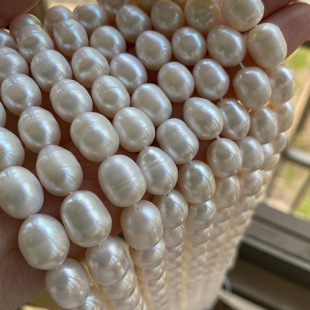Factory 10-11mm M-shaped large grain freshwater pearl necklace semi-finished diy woven bracelet necklace wholesale