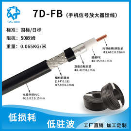7D-FB射频同轴电缆50欧姆高频信号天线馈线低损耗低驻波工厂直销