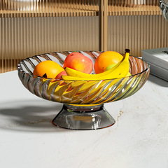 水果盤2023新款客廳家用高檔輕奢糖果盤零食盤水晶果盤高級水果盆