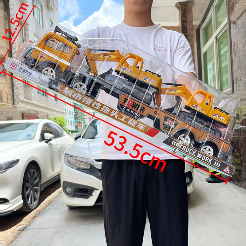 Juego de coches de juguete para niños: excavadora de simulación con retroceso inercial, camión de bomberos y coche de juguete de ingeniería.