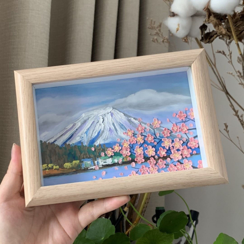 Wooden Photo Frame Oil Pastel Three-Dimensional Picture Frame Wooden Frame Hollow Non-Pressing Painting Rectangular Wall Hanging Glass Table One Piece Wholesale