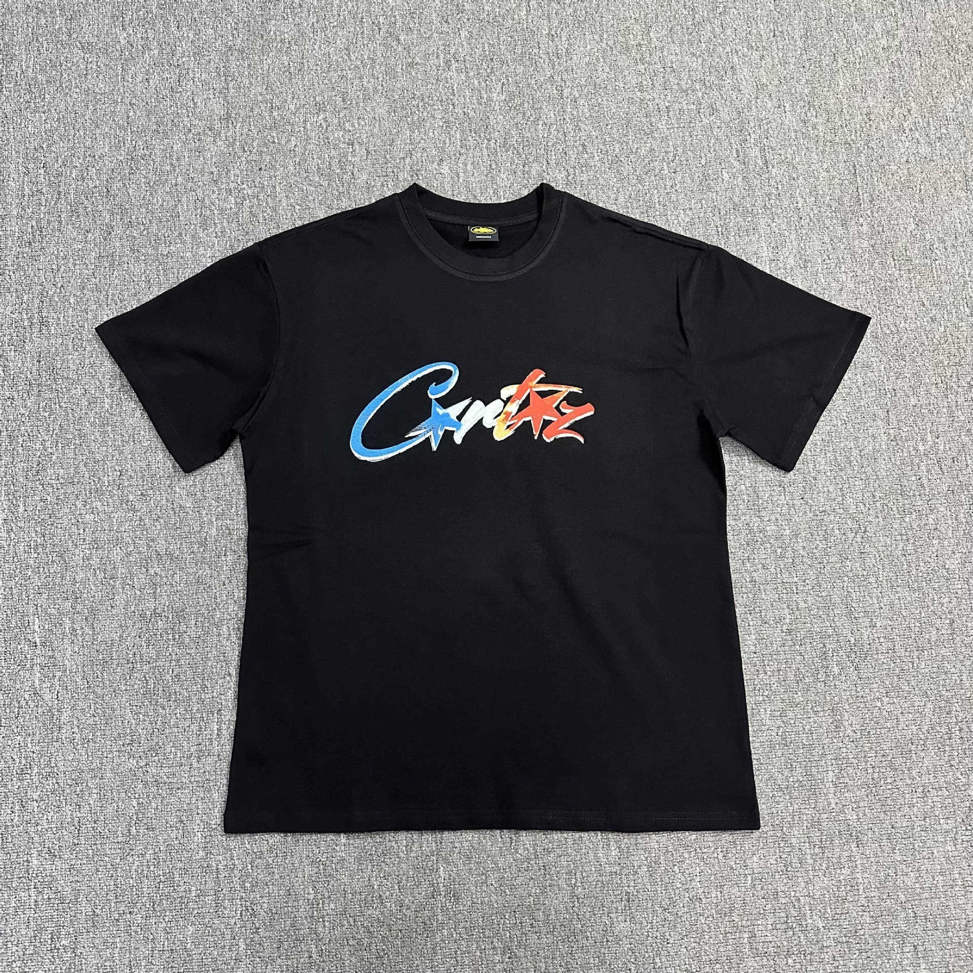 Corteiz T-shirt Star Script Logo Black