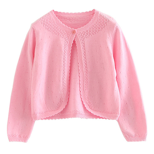 Candy color girls cotton knitted cardigan jacket small and medium children's clothing air conditioning sun protection shirt shawl thin summer one piece drop shipping