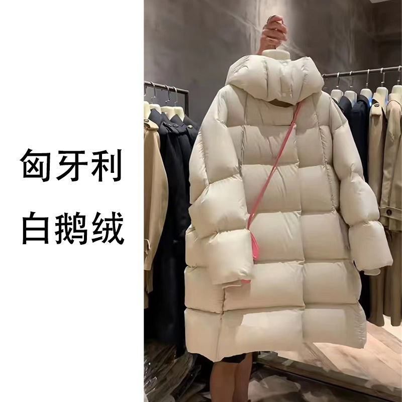 白鹅绒面包服~南油女装2025冬季新品加厚外套中长款连帽羽绒服女|undefined
