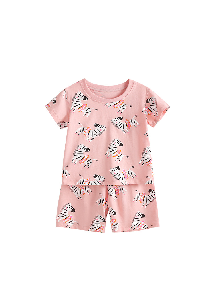 Malwee transfronterizo niñas nuevo pijama de verano europeo y americano conjunto de niños de manga corta pantalones de cintura elástica