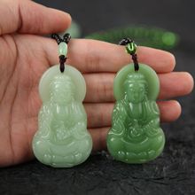 仿和田玉手持玉瓶观音吊坠男女同款佛像观音佛项链观音菩萨毛衣链