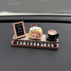 車移動電話プレート、車の一時駐車ナンバープレート、車移動電話は女性の車の中に隠すことができます、かわいいクリエイティブなデザート