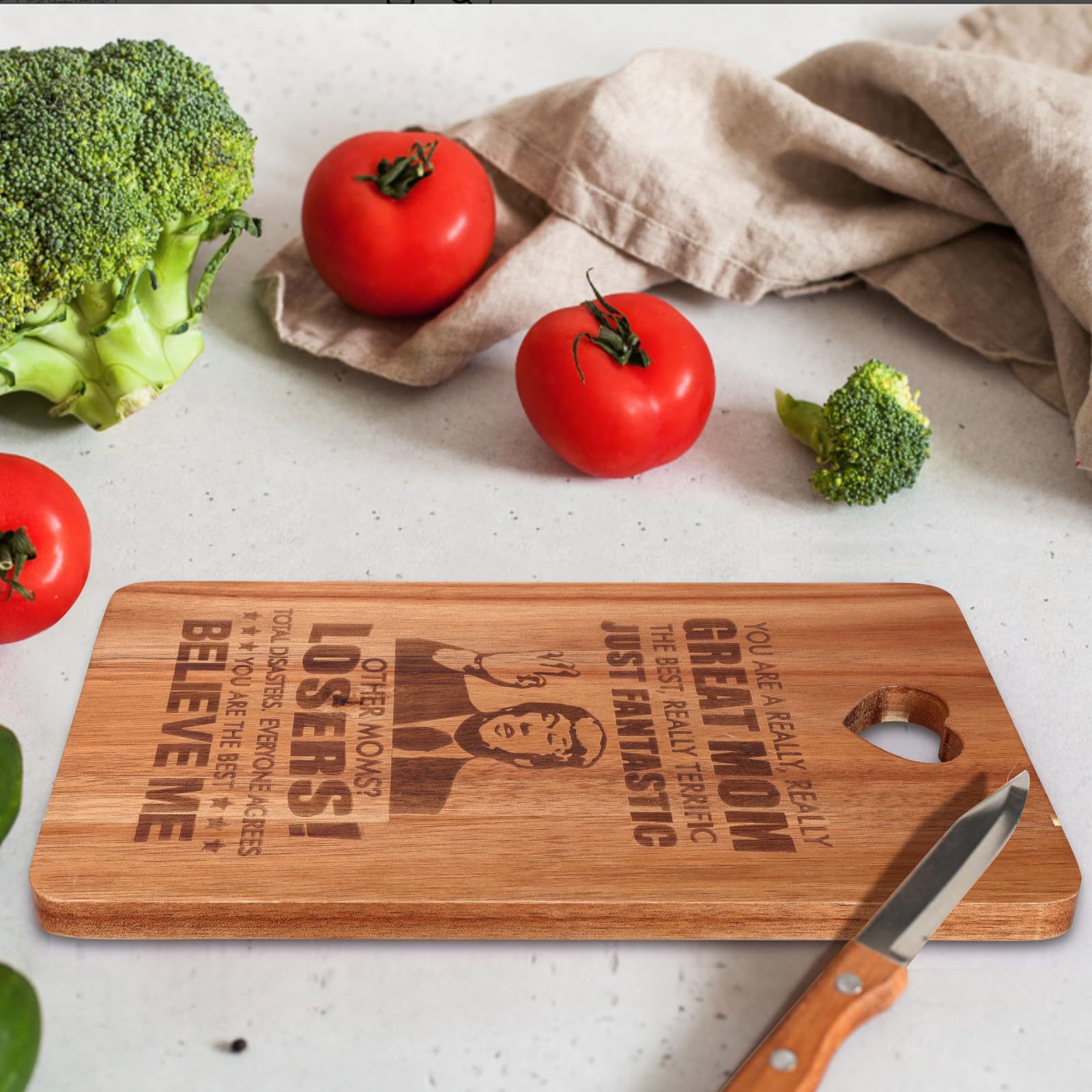 Tablero de Navidad de madera. Tabela de madera acacia esculpida única idea de regalo del día de la madre de Acción de Gracias Santa