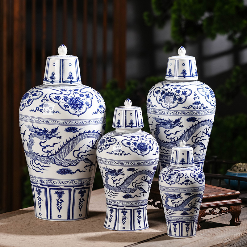 景德镇陶瓷元青花酒瓶家用1斤5斤10装仿古密封龙腾胜世艺术酒坛