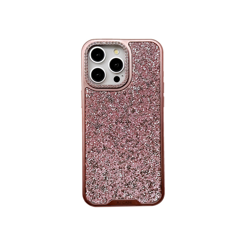 フルダイヤモンドサイドグリッター高級ラインストーンミラーフープドットダイヤモンドiPhone16Promaxライト高級アップル携帯電話ケースに適しています|undefined