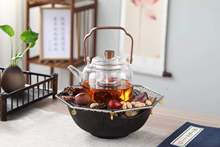 围炉煮茶耐高温电陶炉煮茶壶烧水壶泡茶壶套装明火玻璃蒸煮两用壶