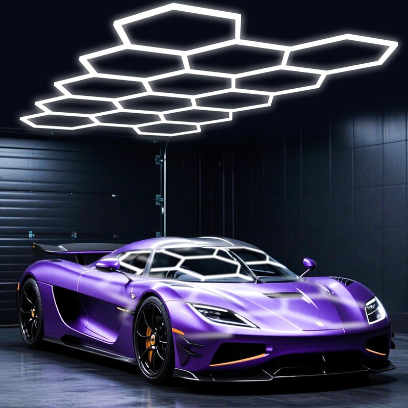 Honeycomb Car Wash Light, Hexagonal Led Waterproof Garage Light, Car Beauty and Auto Repair Work Station Light, Ambient Light Honeycomb Car Wash Light, Hexagonal Led Waterproof Garage Light, Car Beauty and Auto Repair Work Station Light, Ambient Light
