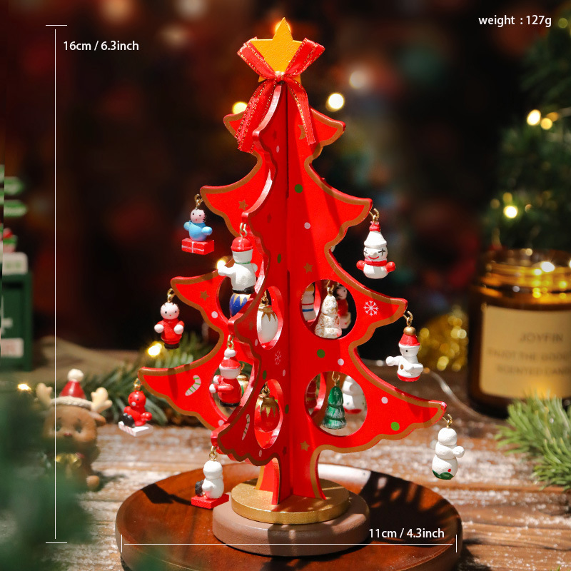 デスクトップ木製クリスマスツリーホームミニクリスマスツリー装飾ギフト小さなクリスマス装飾品新しいクロスボーダー|undefined