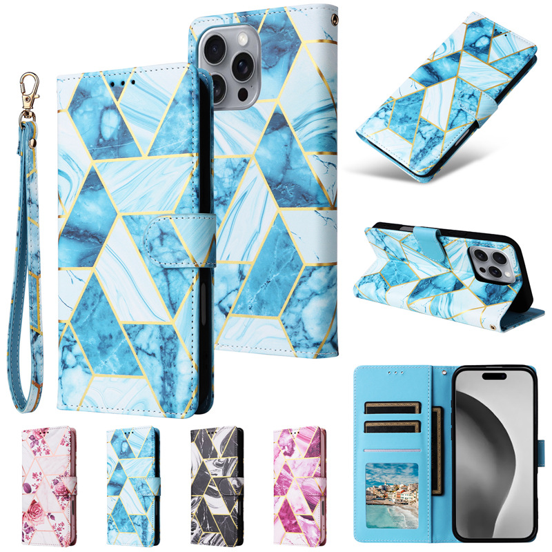 烫金大理石适用三星A55/A05S/A14皮套A71手机壳m51/A15/A45跨境