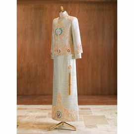 秀禾服男士新郎2024新款浅色接亲服敬酒服龙凤褂大码新中式秀和服