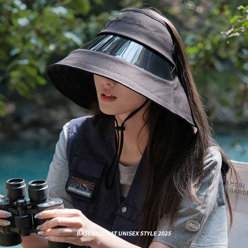 Large Brim Wrap-Around Full-Coverage Uv Protection Sun Visor Hat for Women, Summer Outdoor Cycling Camping Hat with Lenses