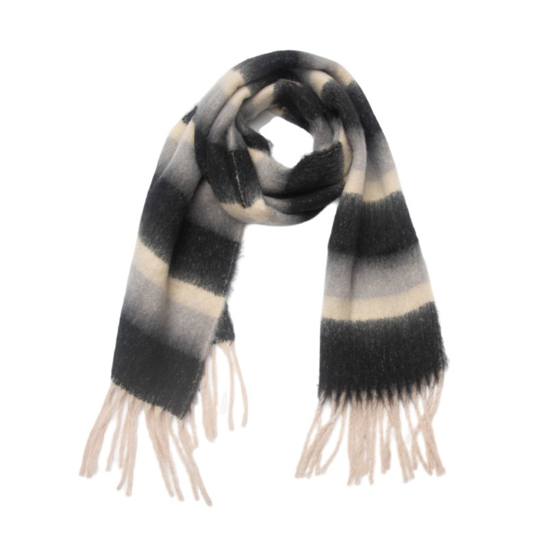 770g Weight Scarf Classification Daily Occasion Polyester Material Stripe Pattern Autumn&Winter Season Women's Gender Tassel Design Casual, Simple Style Style Women's Casual Simple Style Stripe Polyester Tassel Scarf 15