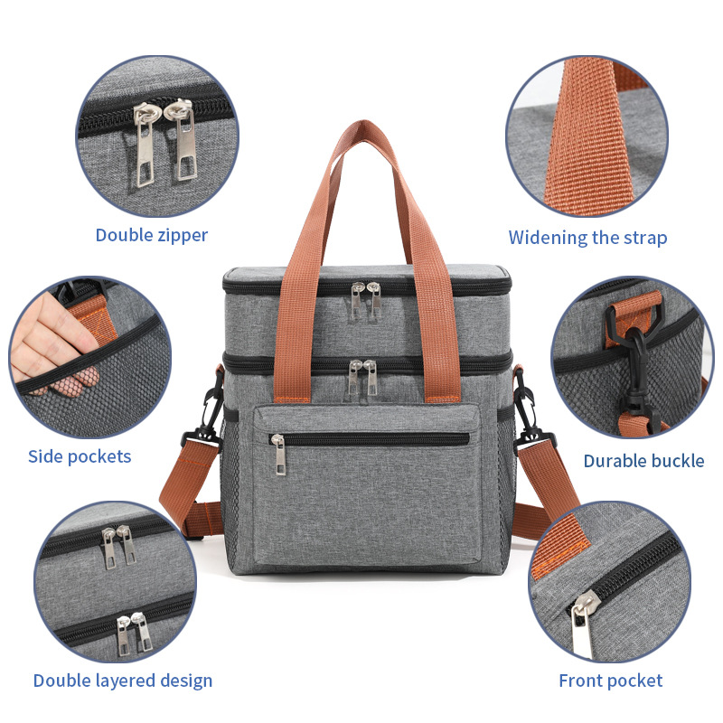 Nueva bolsa de aislamiento de Amazon, bolsa de picnic al aire libre, bolsa de almuerzo portátil, bolsa de mensajero, bolsa de almuerzo para trabajadores de oficina
