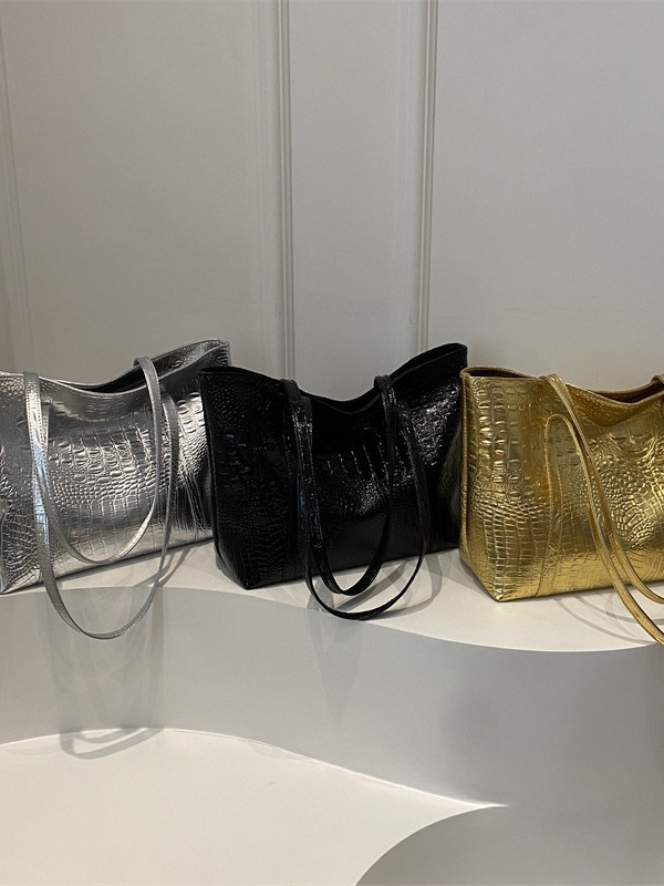 2024 nueva moda cocodrilo casual estilo coreano retro gran capacidad de color sólido damas bolso de hombro de mujer
