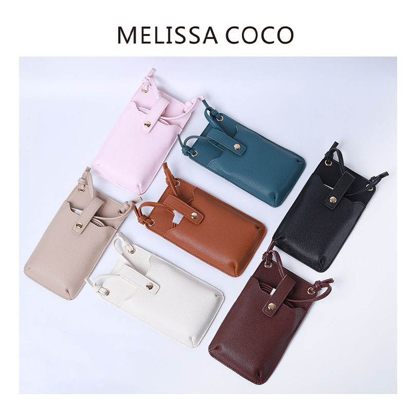 2026 Vertical Toothpick Pattern Thin Mobile Phone Bag Solid Color Crossbody Mini Women's Mobile Phone Bag