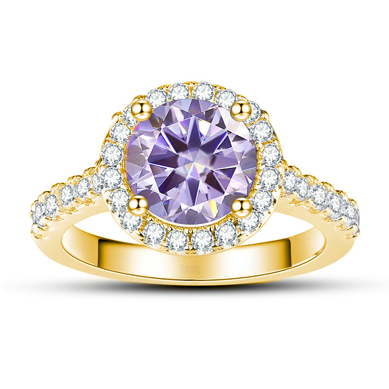 1 quilate 6.5mm anillo de diamante de color oro anillo de diamante de plata S925 propuesta de matrimonio anillo de mujer explosivo lote