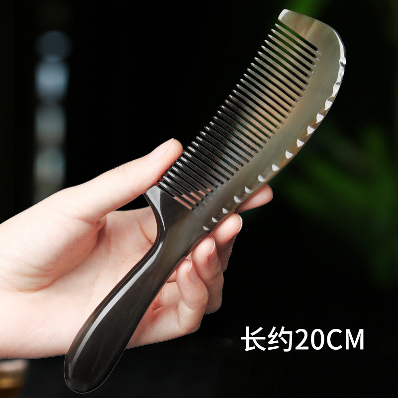 女性のヘアケア用ナチュラルホワイトヤクホーンコーム、家庭用頭皮マッサージコーム、ナチュラルホーンコーム|undefined