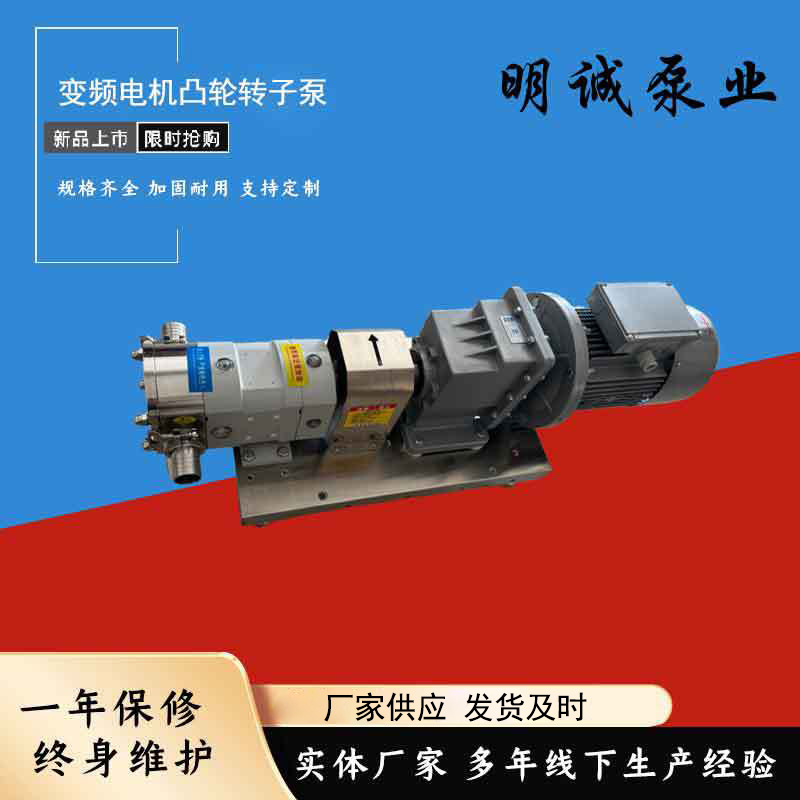 厂家供应变频电机凸轮转子泵 不锈钢转子泵 食品泵无极调速转子泵