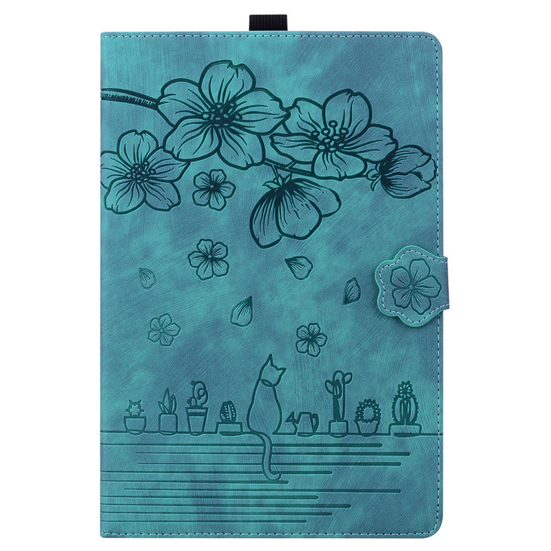 For Samsung A8 10.5 Flat Leather Case Cherry Blossom Flat Protective Case Anti-drop Flat Case