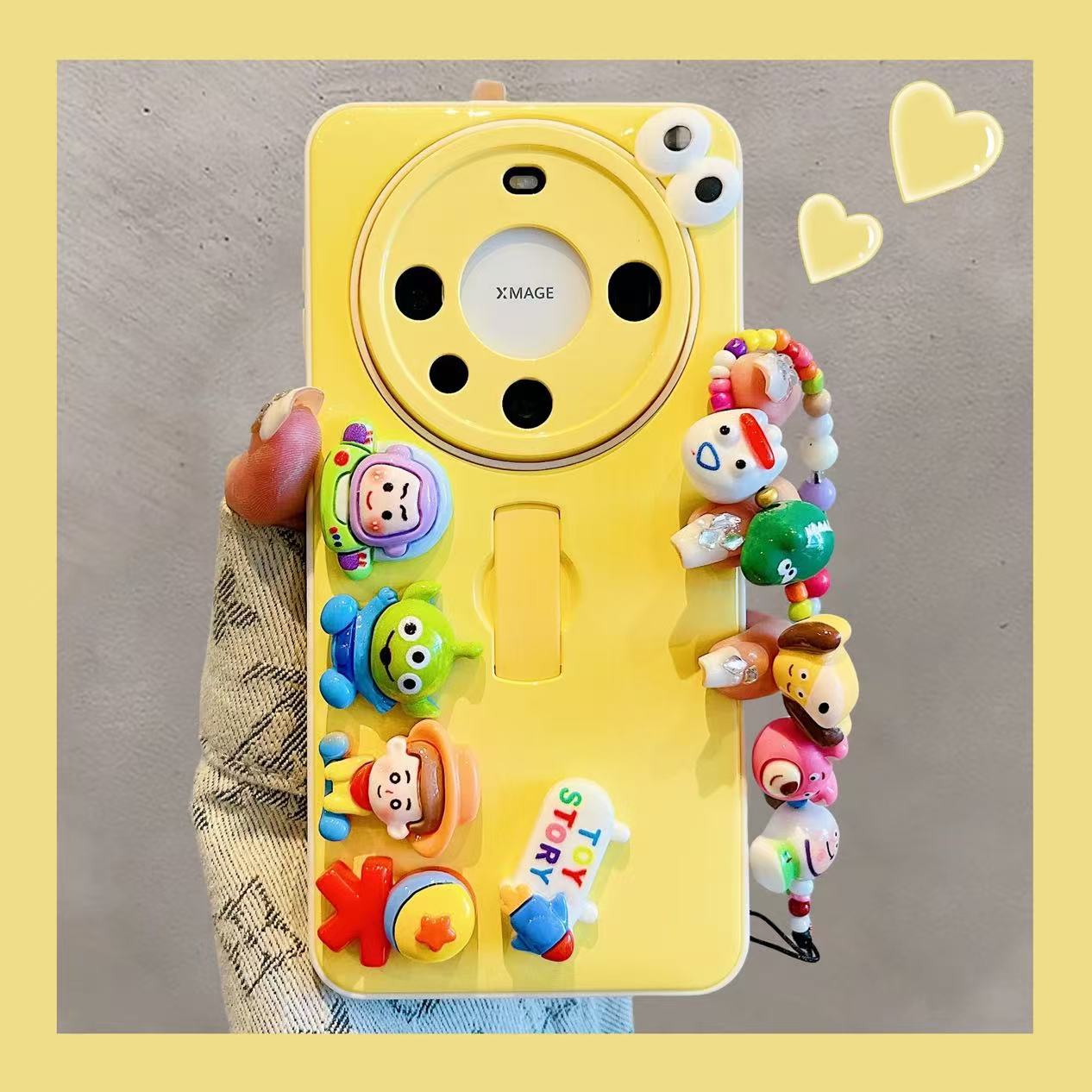 Hebilla de anillo de animal tridimensional de dibujos animados para iPhone 15 Apple 16ProMax funda para teléfono móvil Huawei Mate70 hembra