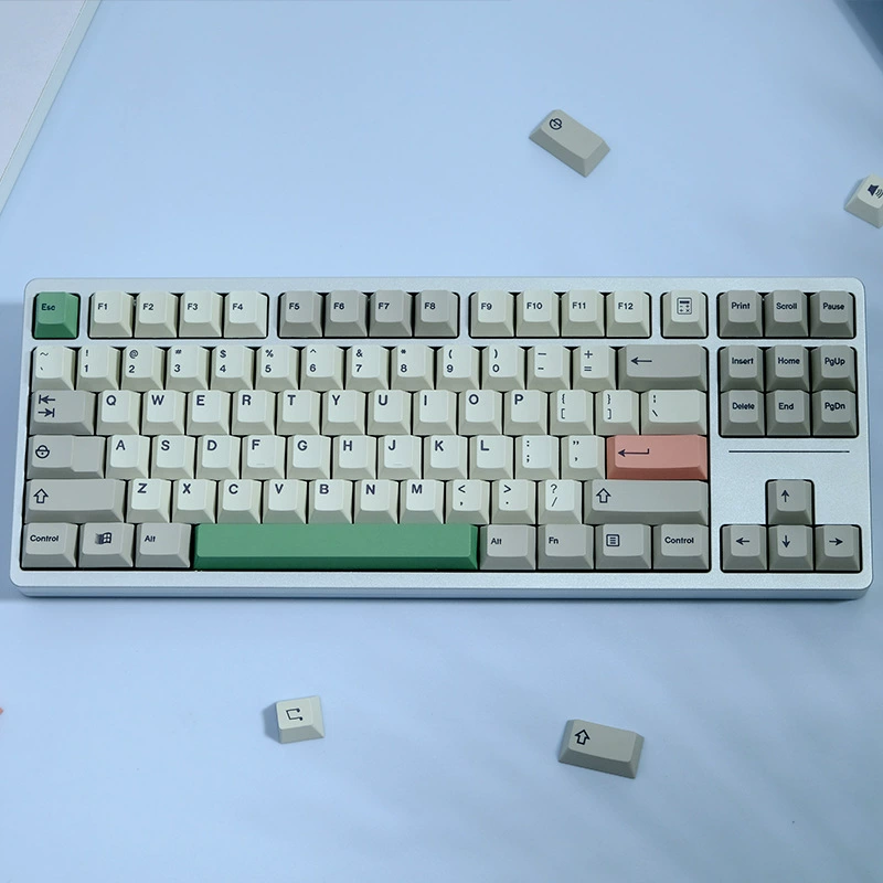 9009 оригинальная высота PBT сублимация механическая клавиатура ретро персонализированная крышка клавиатуры утолщение полный набор заказной серый и белый