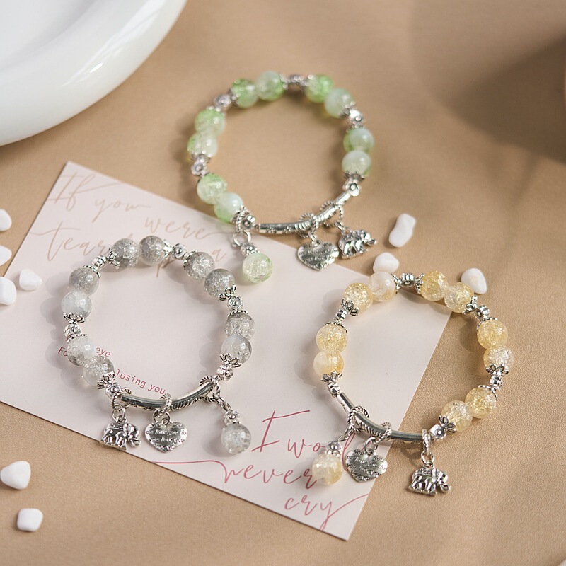 Southeast Asia Hot Elephant Element Broken Bead Bracelet Female Niche Design Mori Sweet Color Bead Bracelet Wholesale Southeast Asia Hot Elephant Element Broken Bead Bracelet Female Niche Design Mori Sweet Color Bead Bracelet Wholesale