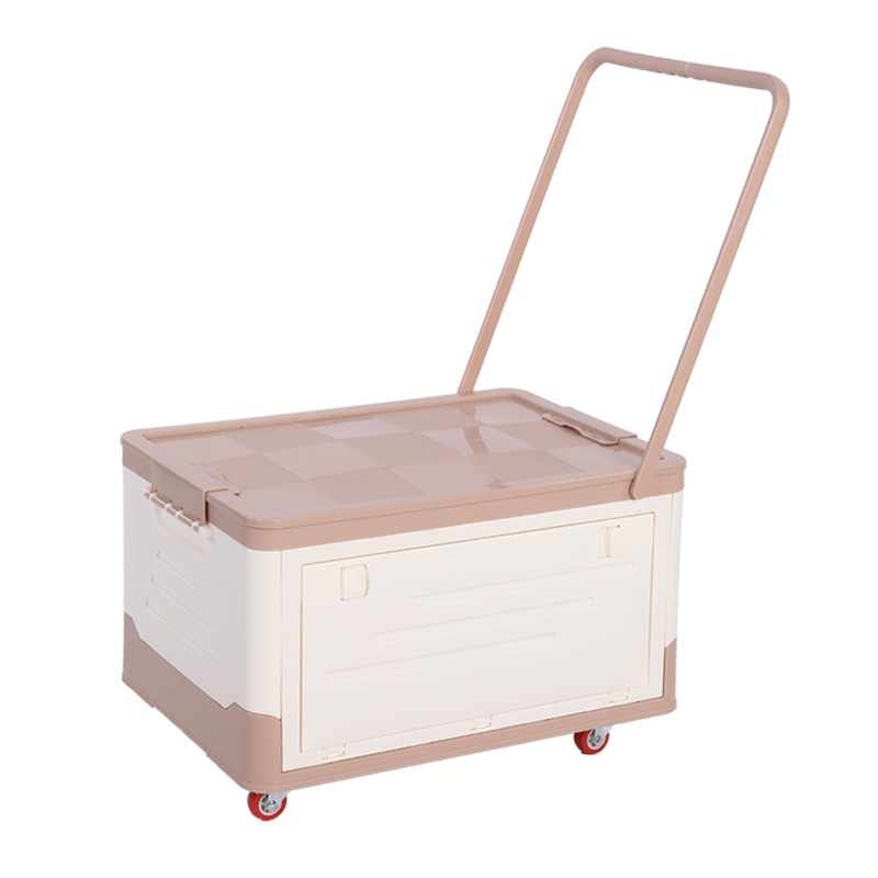 Outdoor Large Storage Box with Wheels and Handle Foldableing Camping Style Stall Thickeneded Car Home Mobile Storage Box