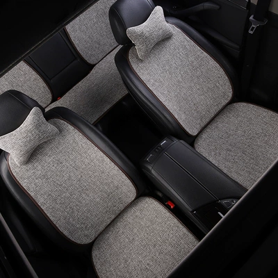 Cross-Border Linen Seat Cushion Anti-Slip Five-Piece Seat cushion, seat cover