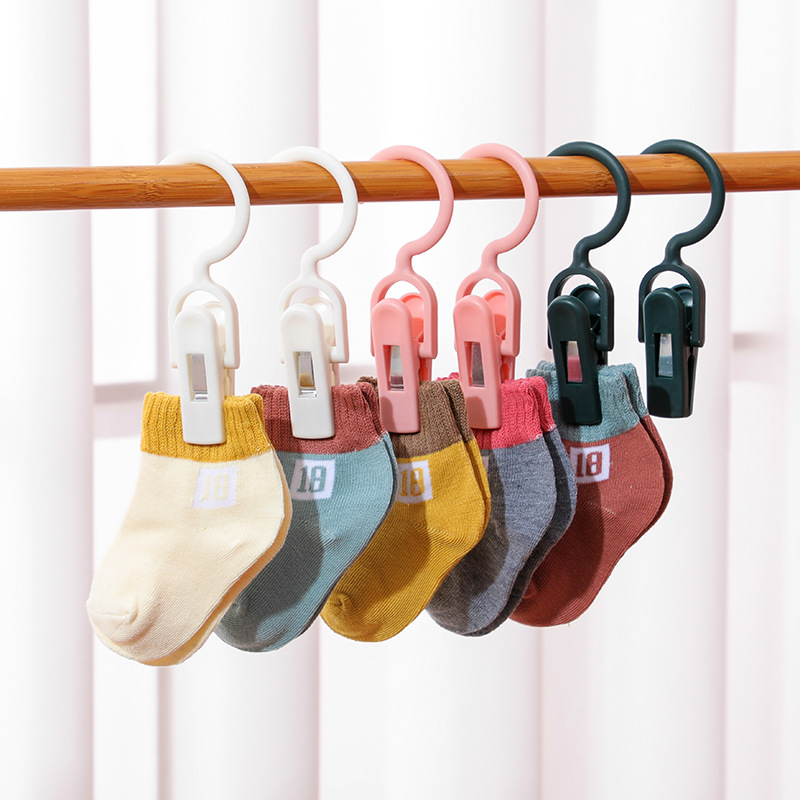Clothes and Hat Clips, Scarf Storage Artifact, Multi-Functional Clip Hook, Single Clip, Socks Plastic Clip, Towel Clip, Pants and Intimates Clip