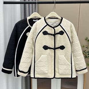 220kg fat girl winter fashion National style retro buckle thickened cotton-padded coat plus size women's warm coat 2023