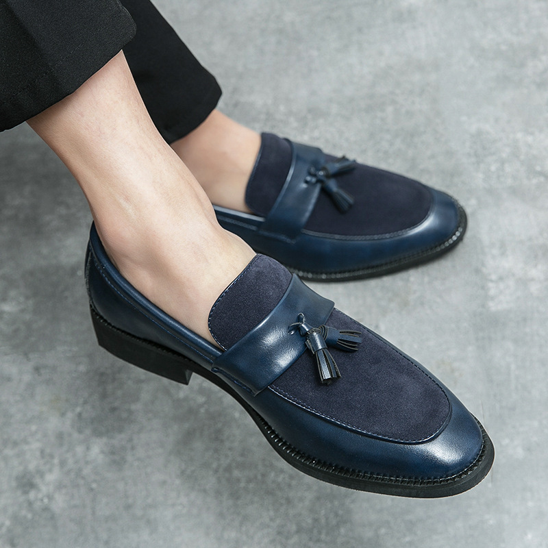 Zapatos de cuero de punta para hombres tendencia británica un pedazo de ropa de negocios transpirable zapatos de beans zapatos de hombre casuales image 8