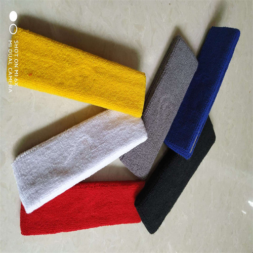Pure cotton solid color plain pattern light version yoga headband sports sweat absorbent running basketball head protector with logo