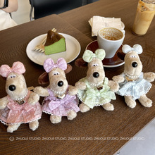 爆款13公分掌门狗韩国泡泡裙卡通玩偶穿衣小狗包包挂件手机背夹