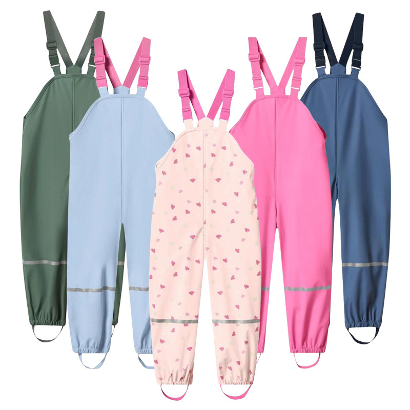 Children's waterproof rain pants for boys and girls, kindergarten toddlers, primary school students, one-piece full-body suspender rain pants, wading pants Children's waterproof rain pants for boys and girls, kindergarten toddlers, primary school students, one-piece full-body suspender rain pants, wading pants