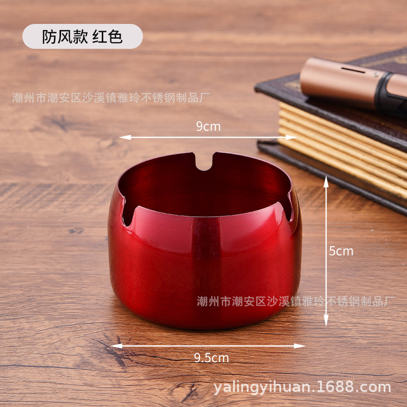 Cenicero de acero inoxidable dorado grueso, resistente y elegante, ideal para bar o cafetería, venta directa de fábrica